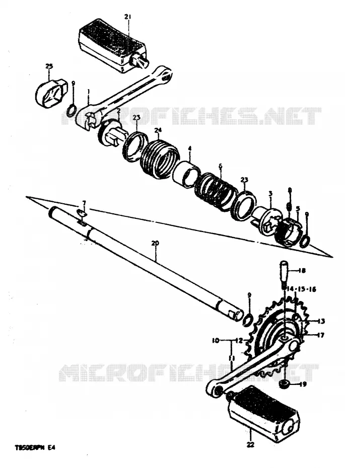 ENSEMBLE PEDALES Suzuki MOTO 50 TS-ER 1979  TS50ERPN(N)