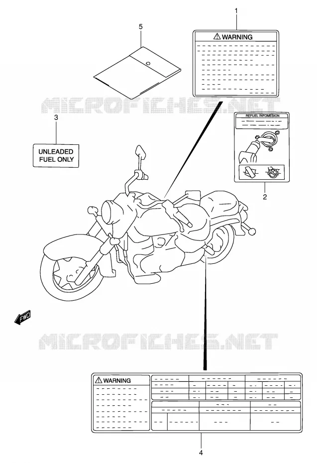 ETIQUETTE (MODELE K1) Suzuki MOTO 1500 INTRUDER 2000  VL1500Y(E2)