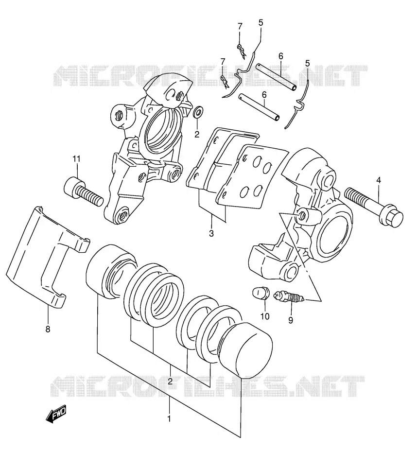 ETRIER DE FREIN ARRIERE (MODELE W) Suzuki MOTO 1500 INTRUDER 2000  VL1500Y(E2)