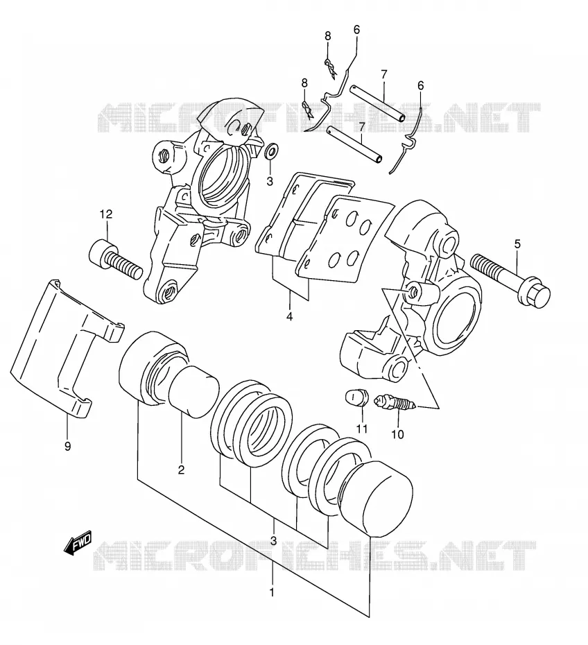 ETRIER DE FREIN ARRIERE (MODELE X/Y/K1) Suzuki MOTO 1500 INTRUDER 1998  VL1500W(E2)
