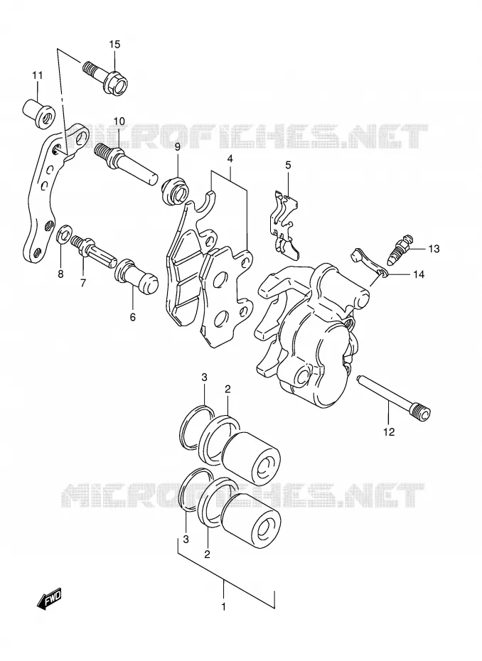 ETRIER DE FREIN AVANT (MODELE R P9) Suzuki MOTO 125 TS-ER 1994  TS125ERR(E1)