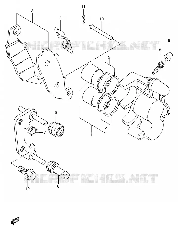 ETRIER DE FREIN AVANT (MODELE T) Suzuki MOTO 800 VX 1996  VX800T(E4)