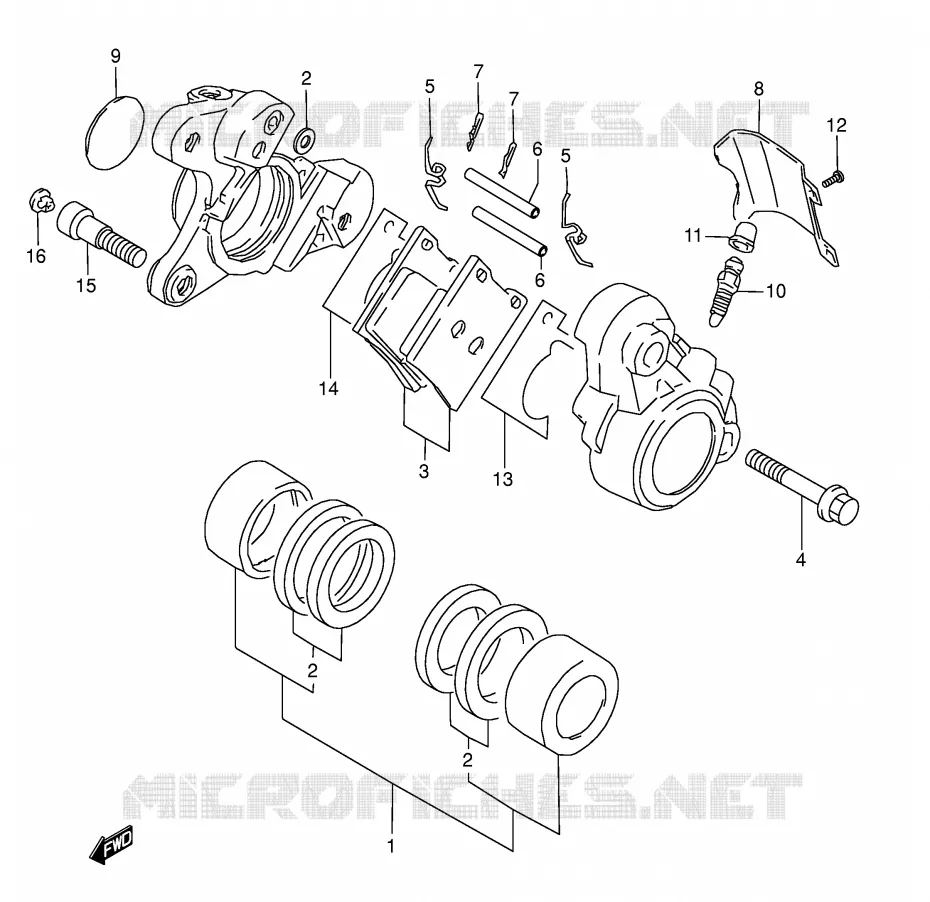 ETRIER DE FREIN AVANT (MODELE X/Y/K1) Suzuki MOTO 1500 INTRUDER 2000  VL1500Y(E2)