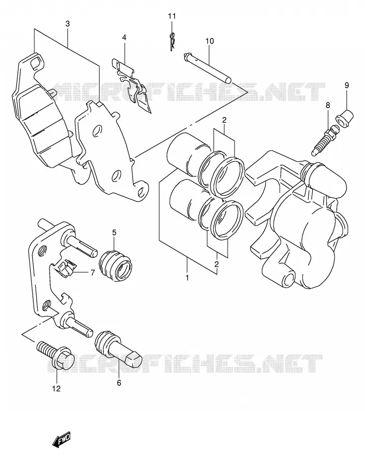 ETRIER DE FREIN AVANT (MODELE Y/K1) Suzuki MOTO 250 TU 2001  TU250XK1(E2)
