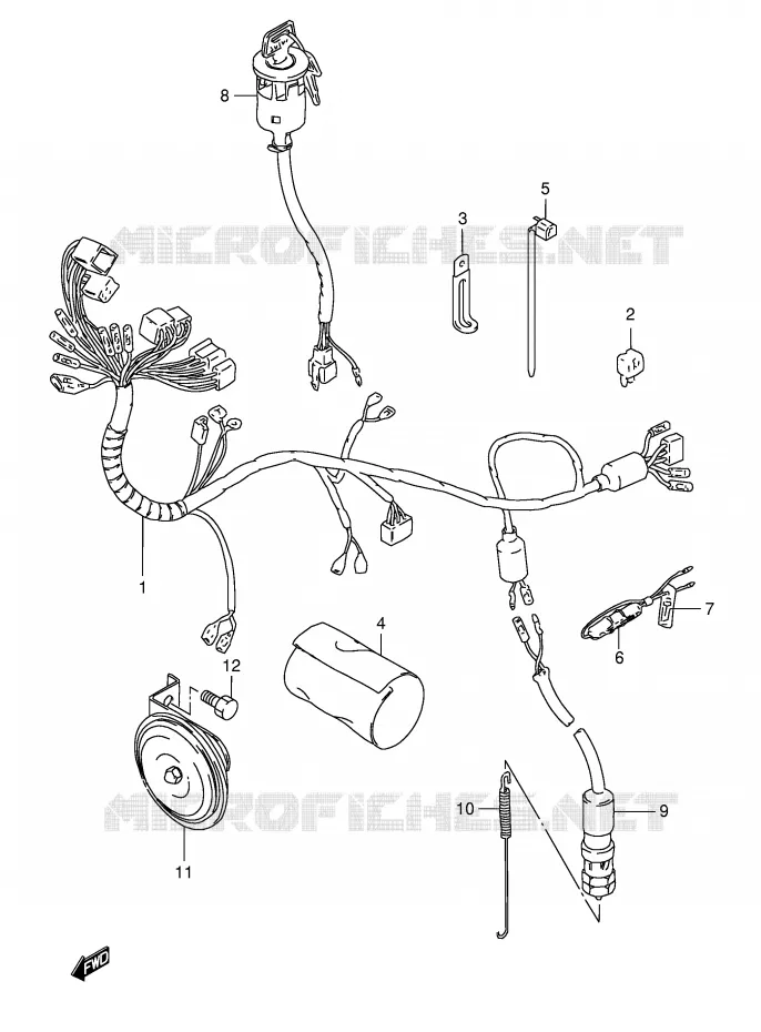 FAISCEAU ELECTRIQUE (MODELE R P9) Suzuki MOTO 125 TS-ER 1990  TS125ERL(E1)