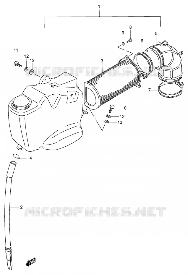 FILTRE A AIR (AVANT)(MODELE N/P/R) Suzuki MOTO 800 INTRUDER 1992  VS800GLN(E2)