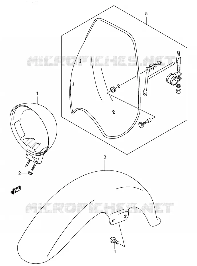 GARDE BOUE AVANT Suzuki MOTO 125 INTRUDER 2000  VL125Y(E2)