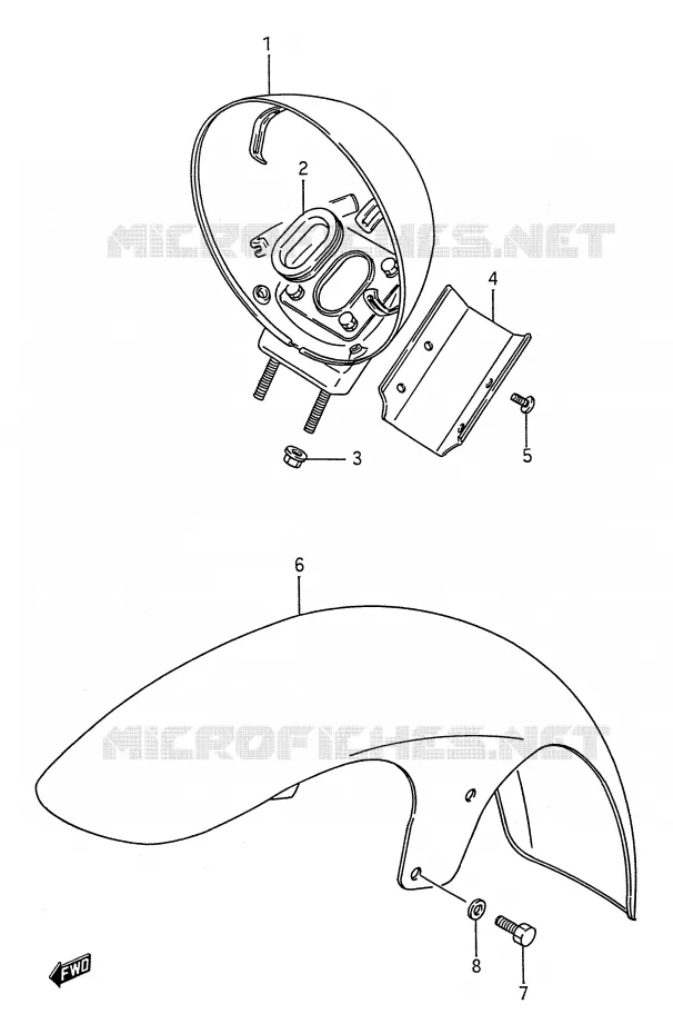 GARDE BOUE AVANT Suzuki MOTO 1400 INTRUDER 1995  VS1400GLFS(E28)