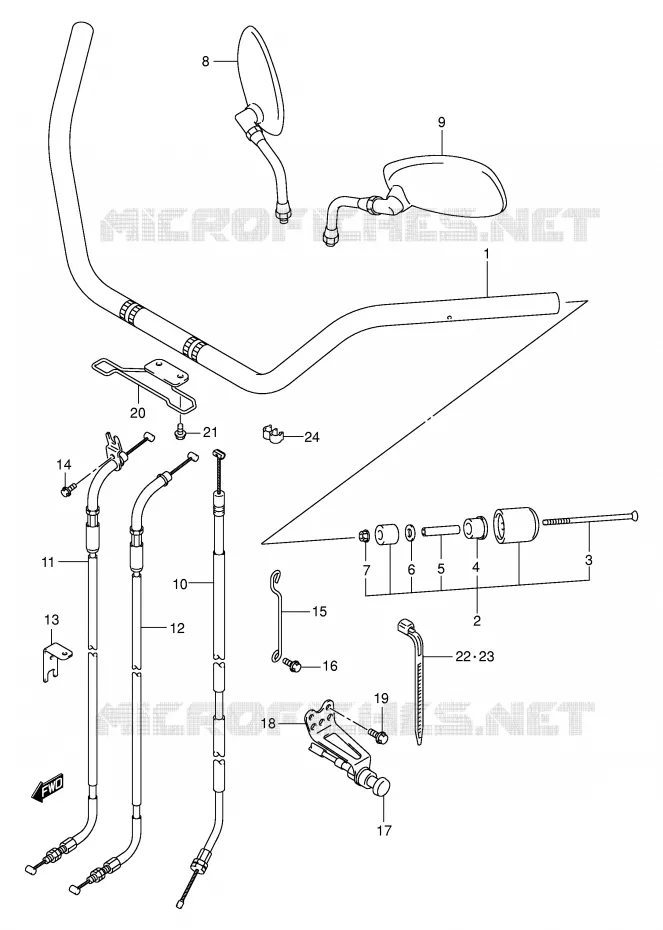 GUIDON (MODELE K1/K2/K3/K4) Suzuki MOTO 800 VOLUSIA 2005  VL800K5(E2)
