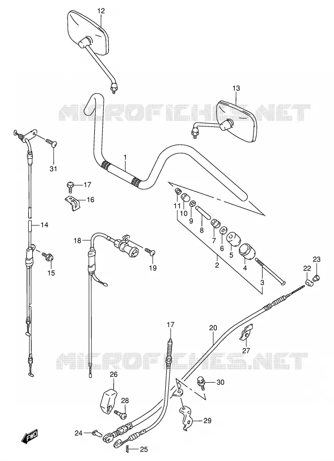 GUIDON (MODELE S/T) Suzuki MOTO 800 INTRUDER 1992  VS800GLN(E28)