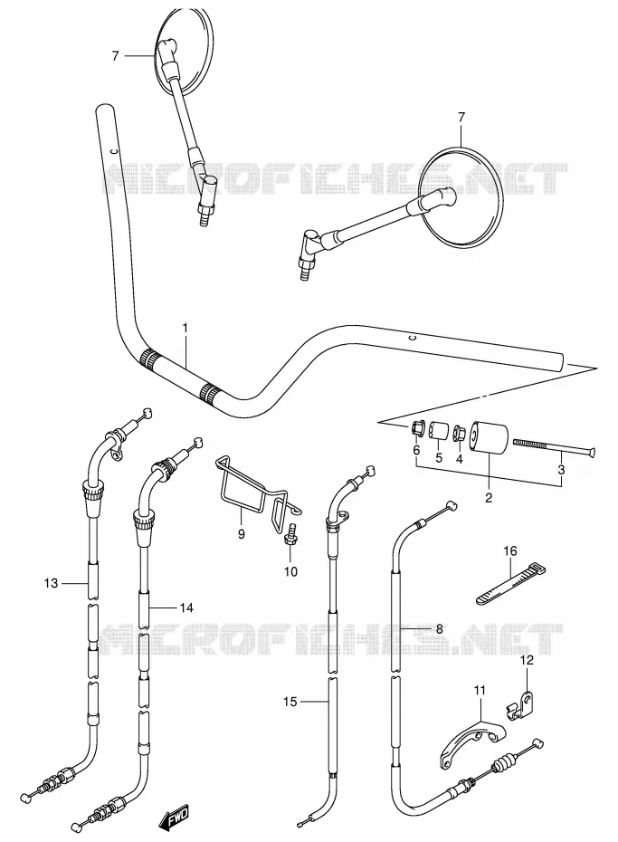 GUIDON (MODELE Y/K1) Suzuki MOTO 250 INTRUDER 2002  VL250K2(E2)