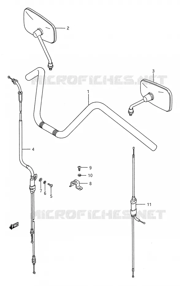 GUIDON (VOIR NOTE) Suzuki MOTO 1400 INTRUDER 1987  VS1400GLPH(E28)