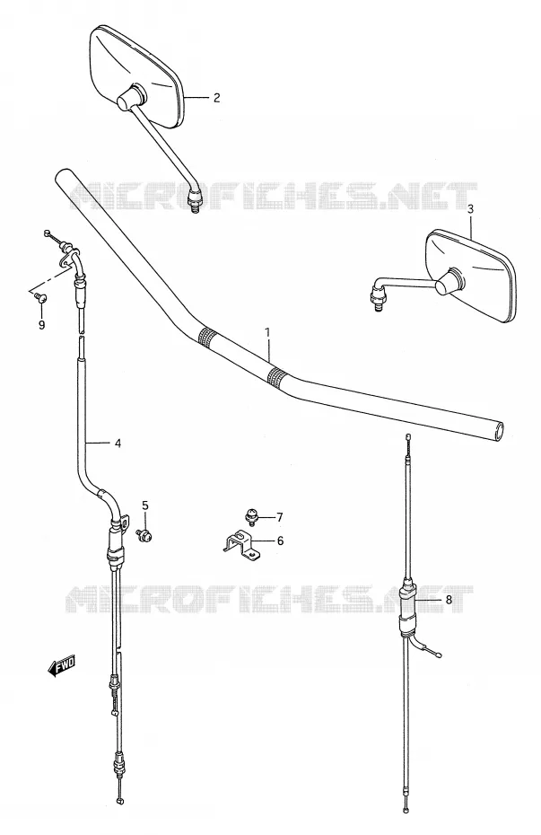 GUIDON (VS1400GLFS) Suzuki MOTO 1400 INTRUDER 1995  VS1400GLFS(E28)