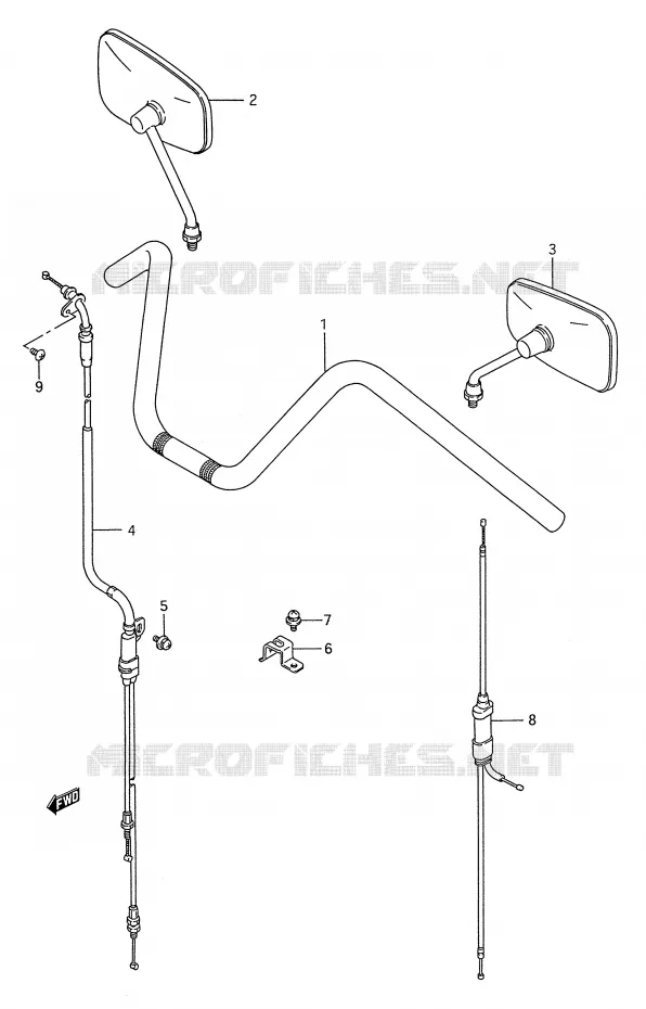 GUIDON (VS1400GLPS) Suzuki MOTO 1400 INTRUDER 1994  VS1400GLPR(E28)