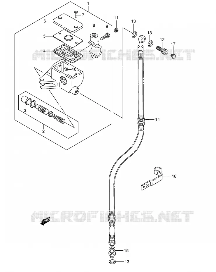 MAITRE CYLINDRE AVANT (MODEL K5/K6/K7/K8) Suzuki MOTO 1400 INTRUDER 2008  VS1400K8(E3/E28)