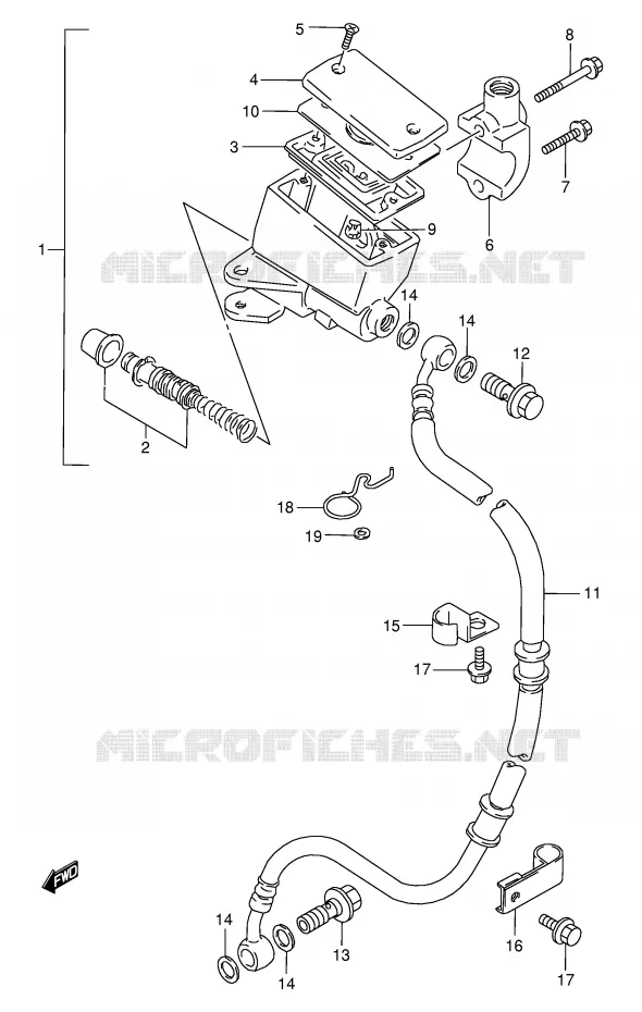 MAITRE CYLINDRE AVANT (MODELE P/R/T) Suzuki MOTO 800 VX 1993  VX800P(E4)