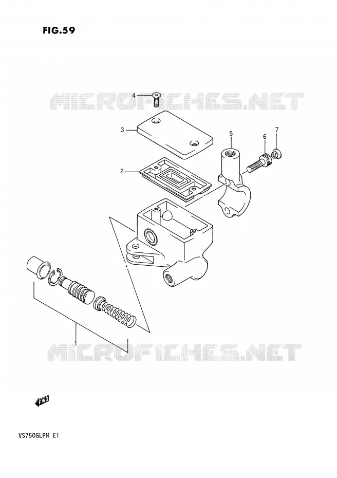 MAITRE CYLINDRE AVANT (VS750GLFG/GLFH/GLEFH) Suzuki MOTO 750 INTRUDER 1990  VS750GLPL(E1)