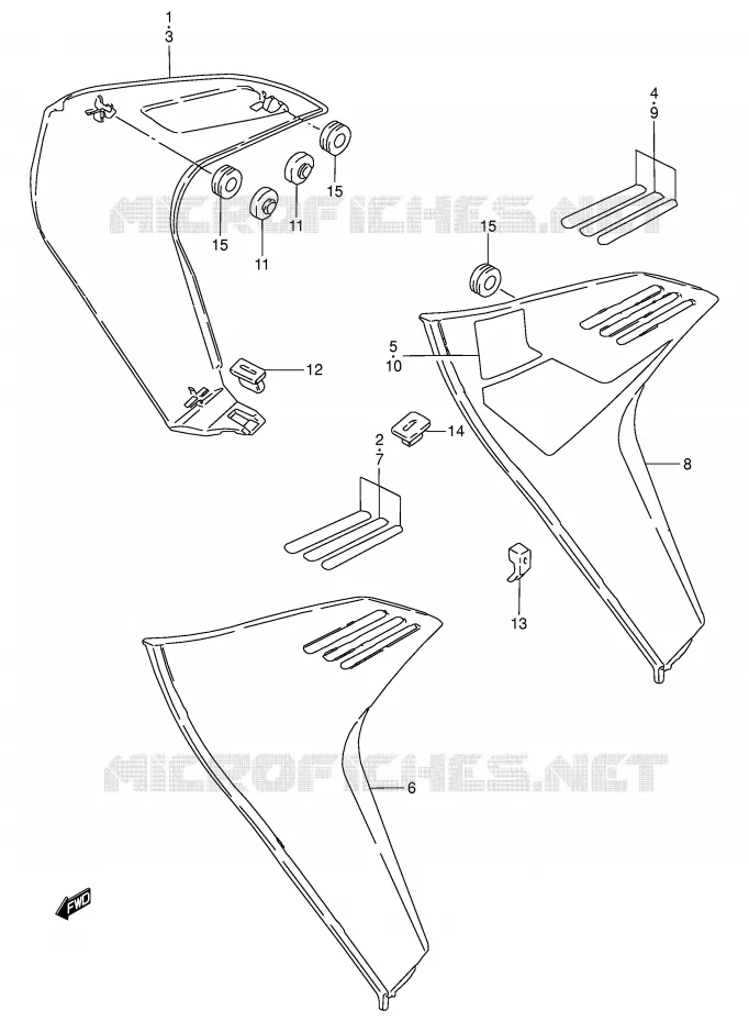 OUIES DE RADIATEUR (MODELE D/E) Suzuki MOTO 50 TS-W 1993  TS50WP(E6)