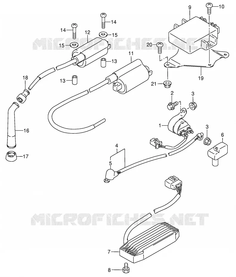 PARTIE ELECTRIQUE (MODELE K1/K2/K3/K4) Suzuki MOTO 800 INTRUDER 2005  VS800K5(E3/E28)