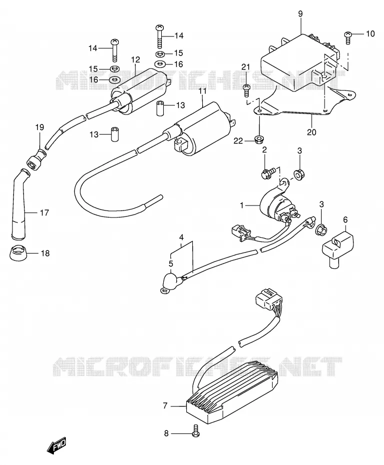 PARTIE ELECTRIQUE Suzuki MOTO 800 INTRUDER 1998  VS800GLW(E2)