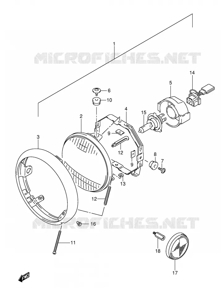 PHARE (E24) Suzuki MOTO 250 INTRUDER 2001  VL250K1(E2)