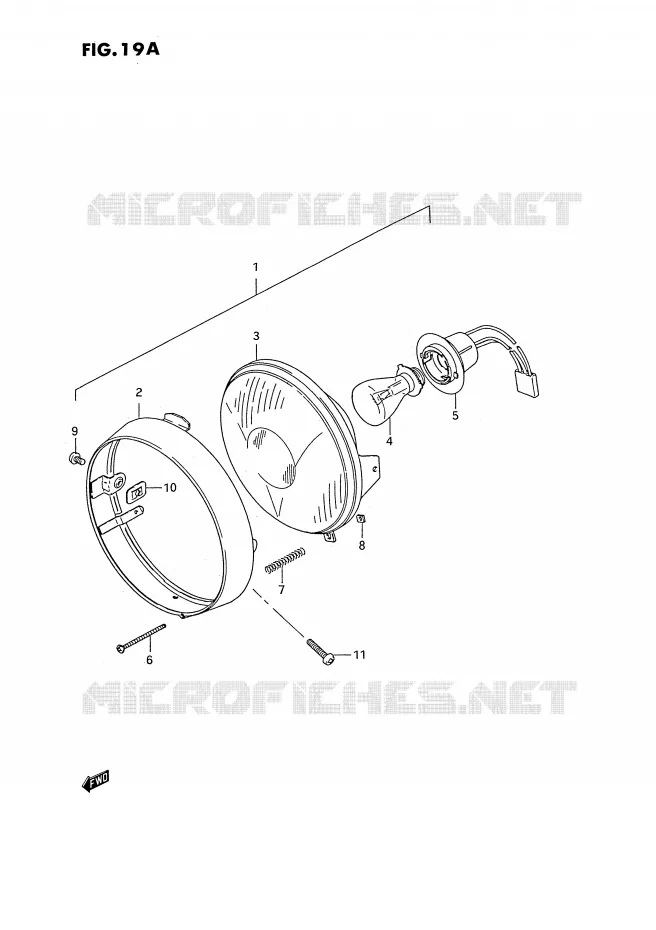 PHARE (MODELE N/P/R E24) Suzuki MOTO 185 TS-ER 1993  TS185ERP(E24)
