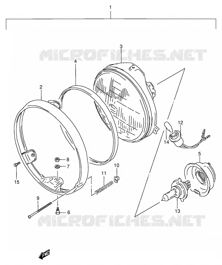 PHARE (MODELE P/R E2,E24) Suzuki MOTO 800 VX 1994  VX800R(E4)
