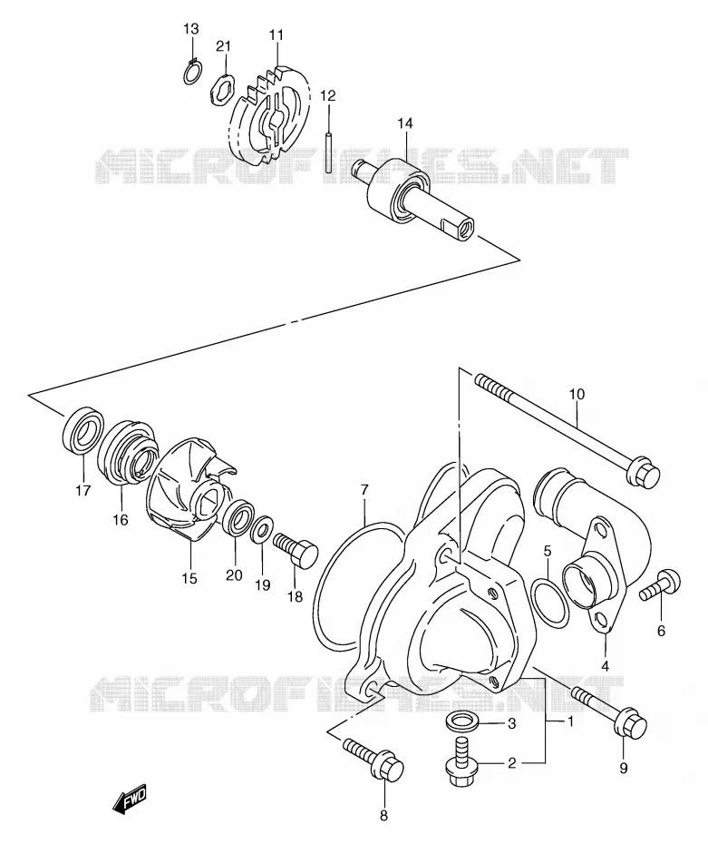 POMPE A EAU Suzuki MOTO 125 TS-R 1994  TS125RR(E2)