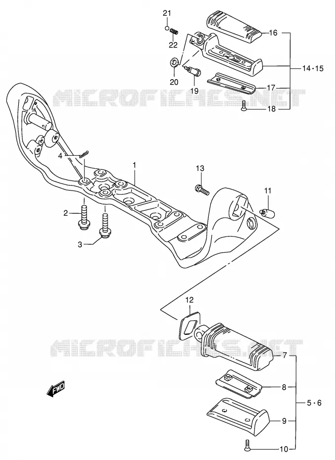 REPOSE PIED Suzuki MOTO 1400 INTRUDER 2006  VS1400K6(E3/E28)