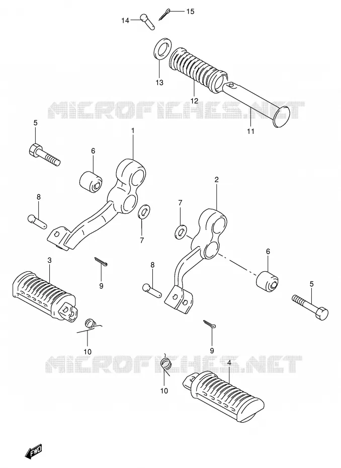REPOSE PIED Suzuki MOTO 250 TU 1998  TU250XW(E2)