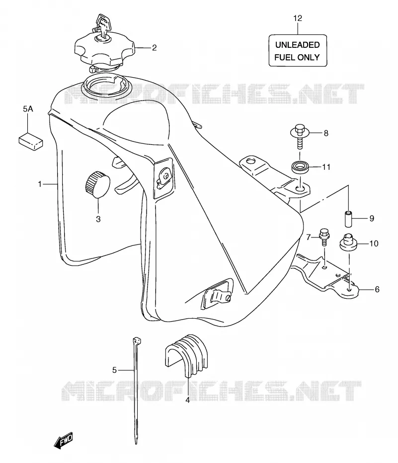 RESERVOIR D'ESSENCE (MODELE K/L/M/N/P) Suzuki MOTO 125 TS-R 1990  TS125RL(E2)