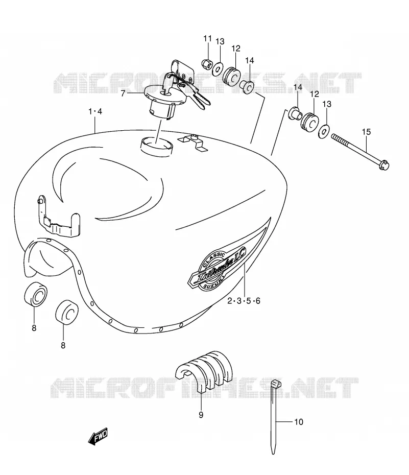 RESERVOIR D'ESSENCE (MODELE K2/K3/K4) Suzuki MOTO 125 INTRUDER 2004  VL125UK4(E2)