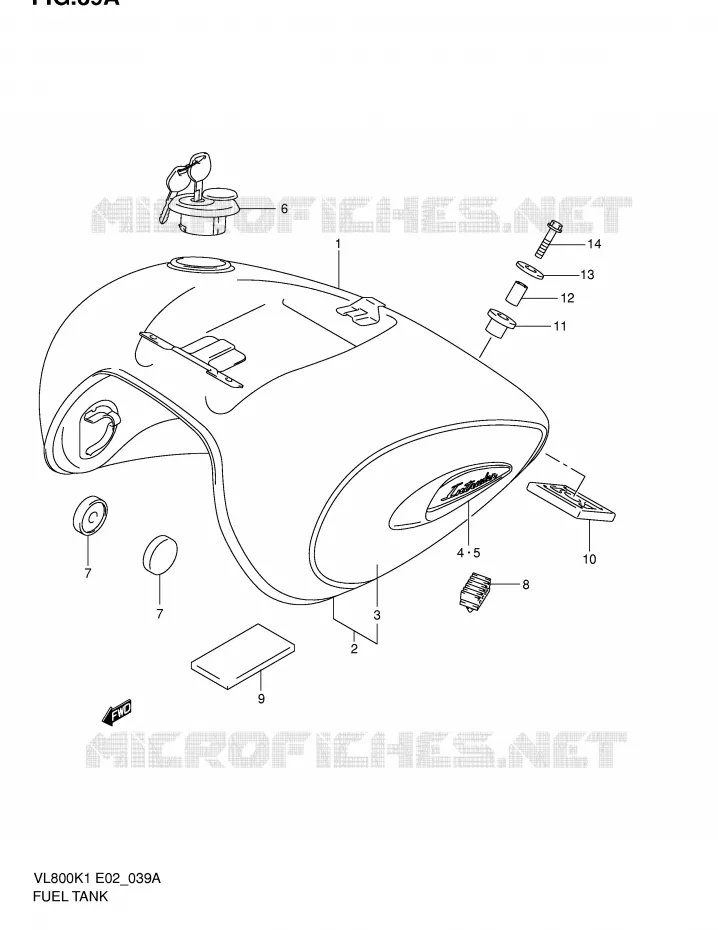 RESERVOIR D'ESSENCE (MODELE K2) Suzuki MOTO 800 VOLUSIA 2005  VL800ZK5(E2)
