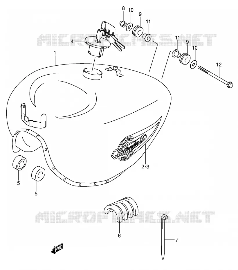 RESERVOIR D'ESSENCE (MODELE K5) Suzuki MOTO 125 INTRUDER 2006  VL125K6(E2)