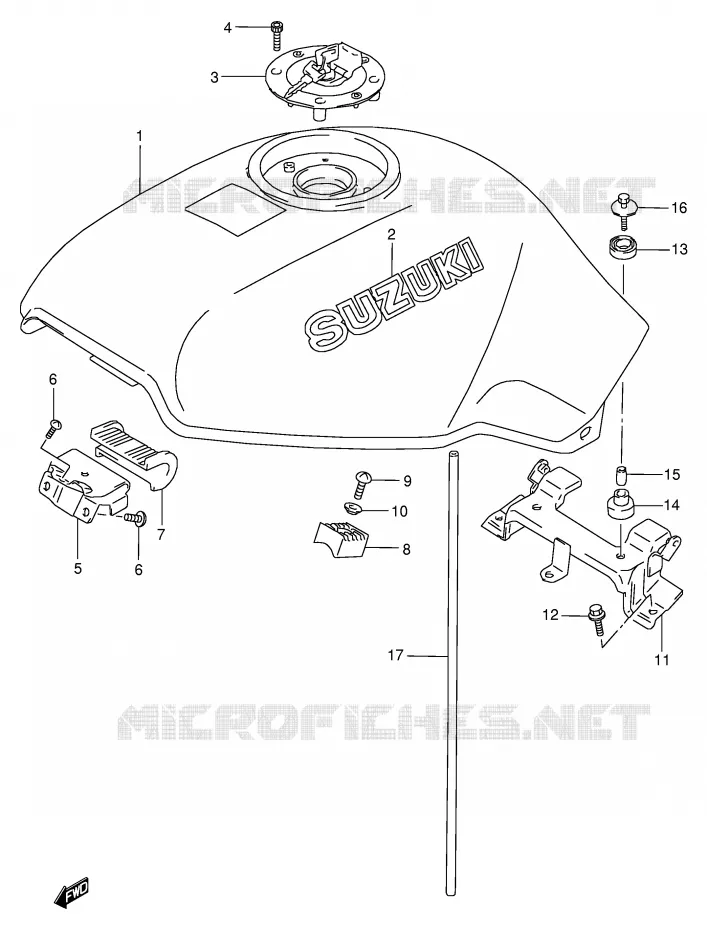 RESERVOIR D'ESSENCE (MODELE L/M/N/P) Suzuki MOTO 800 VX 1994  VX800UR(E4)