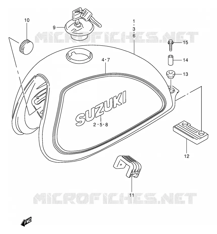 RESERVOIR D'ESSENCE (MODELE X/Y) Suzuki MOTO 250 TU 2000  TU250XY(E2)