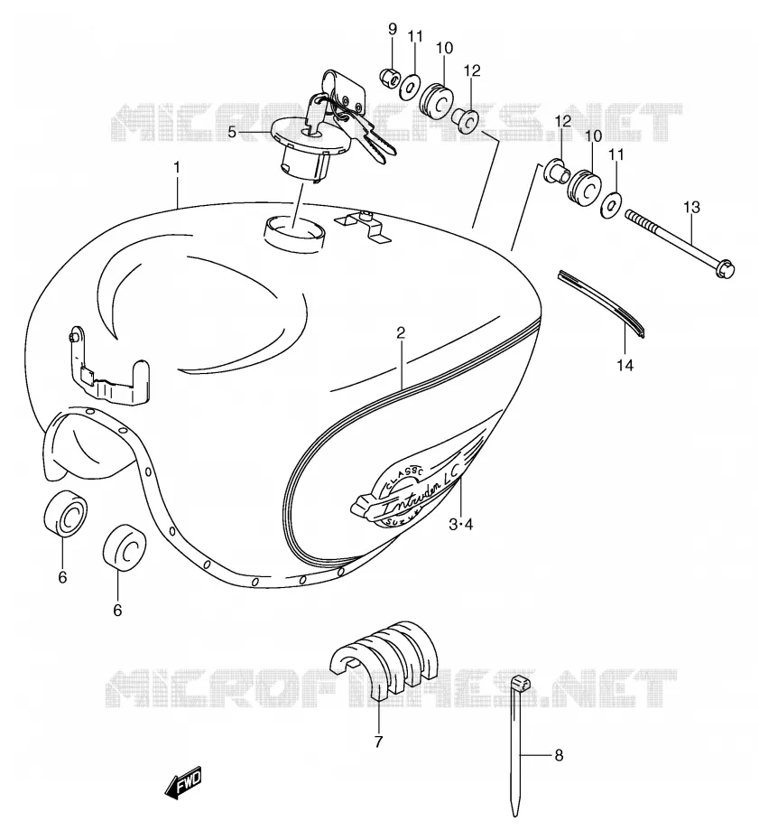 RESERVOIR D'ESSENCE (MODELE Y/K1) Suzuki MOTO 125 INTRUDER 2003  VL125K3(E2)