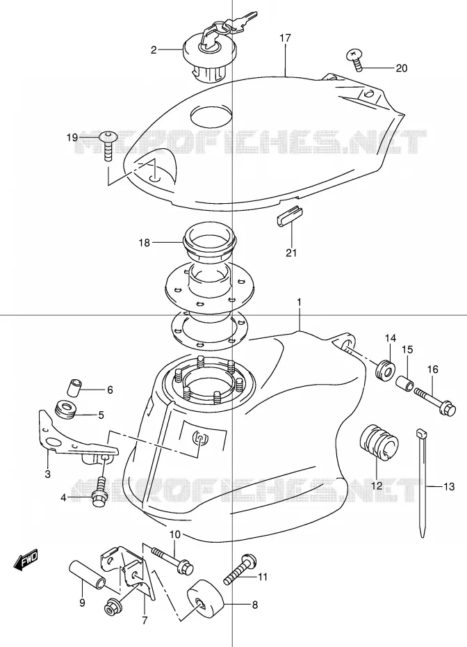 RESERVOIR D'ESSENCE Suzuki MOTO 50 STREET-MAGIC 2000  TR50SY(E2)