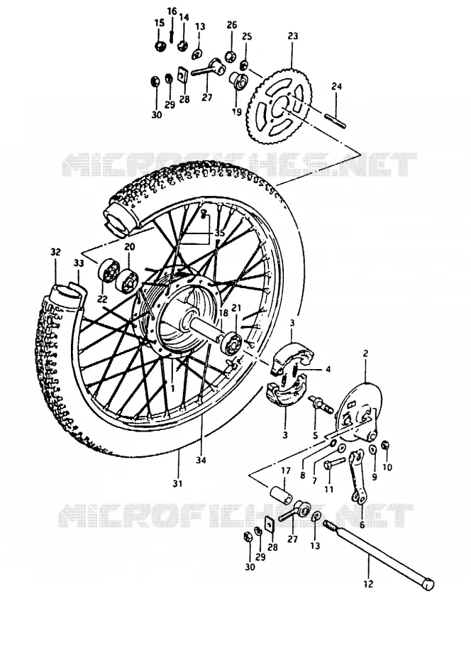 ROUE ARRIERE Suzuki MOTO 50 TS-ER 1983  TS50ERKDBD(Z/D)