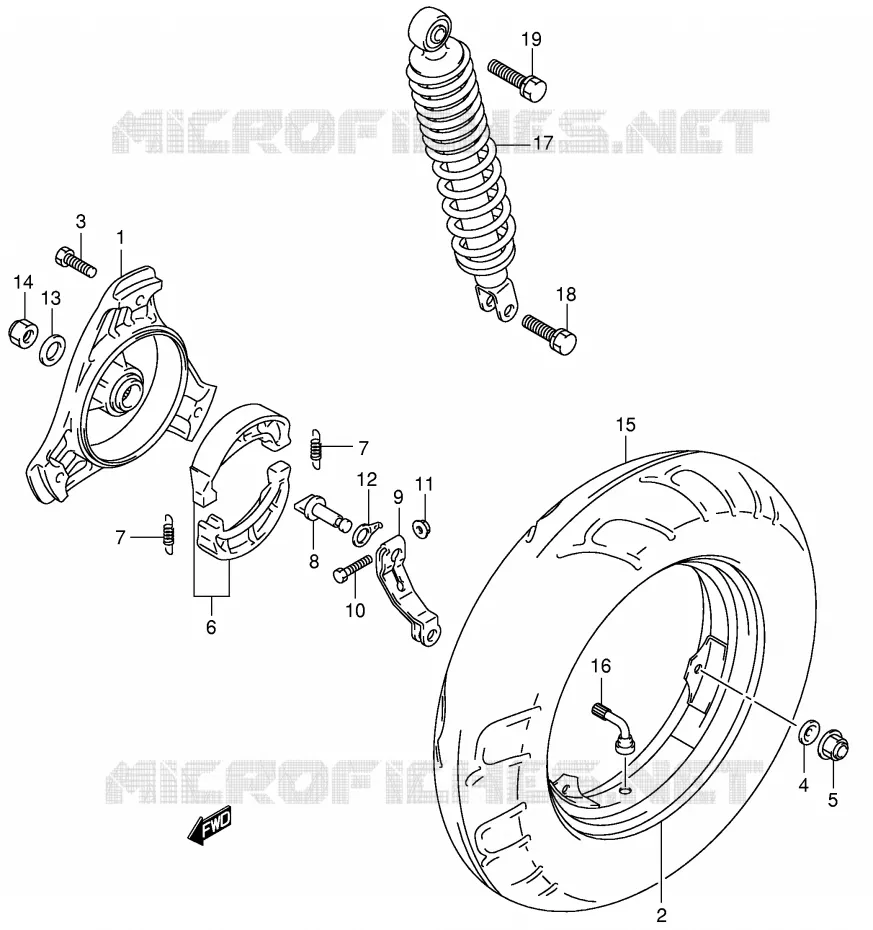 ROUE ARRIERE Suzuki SCOOTER 150 UE 2001  UE150CTK1(P19)