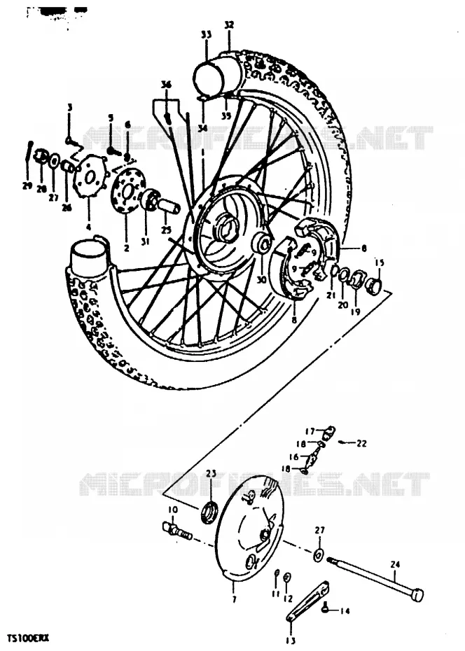 ROUE AVANT Suzuki MOTO 100 TS-ER 1996  TS100ERT(T/X)