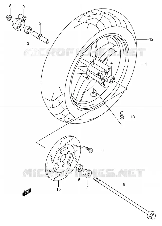 ROUE AVANT Suzuki MOTO 50 STREET-MAGIC 1999  TR50SX(E2)