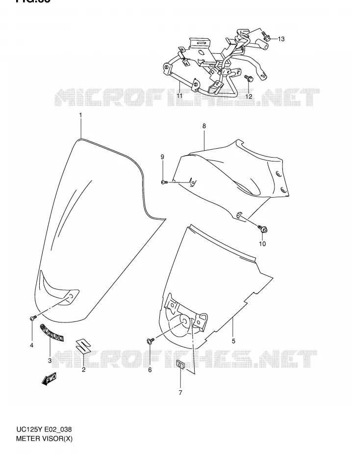 SAUT DE VENT (MODELE X) Suzuki SCOOTER 125 EPICURO 2000  UC125Y(E2)