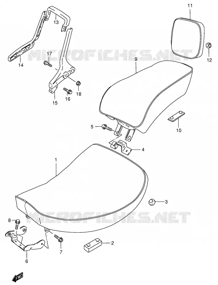 SELLE (MODELE K1/K2/K3/K4) Suzuki MOTO 800 INTRUDER 2003  VS800GLK3(E3/E28)