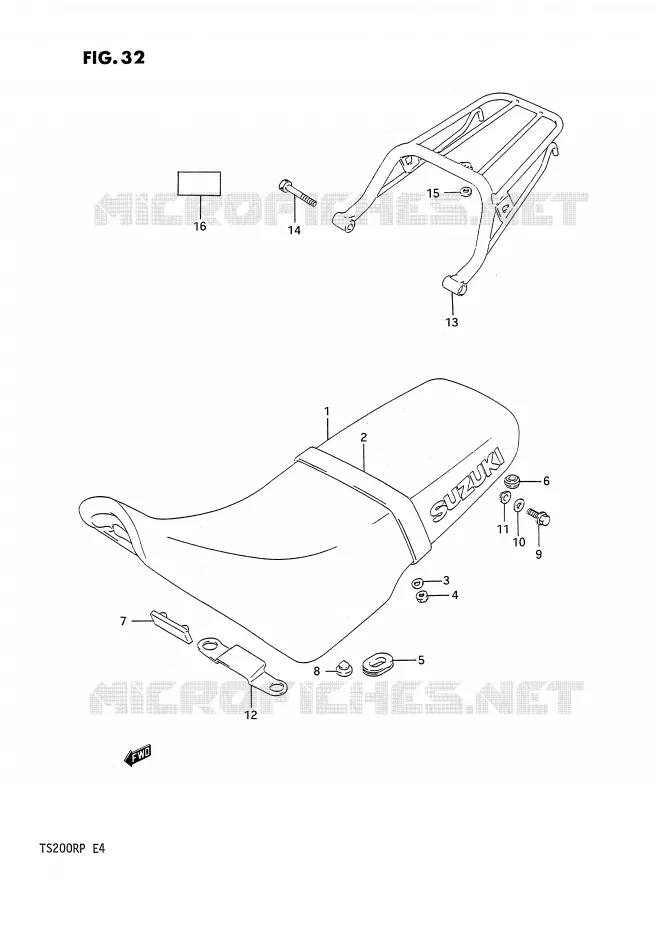 SELLE Suzuki MOTO 200 TS-R 1993  TS200RP(E4)