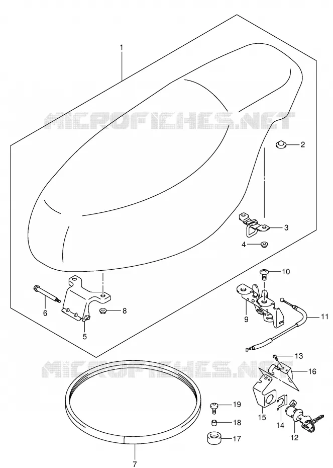 SELLE Suzuki SCOOTER 150 UE 2001  UE150CTK1(P19)