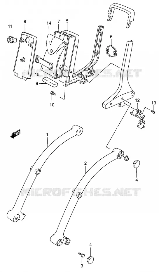 SUPPORT ARRIERE (MODELE K4) Suzuki MOTO 1400 INTRUDER 2004  VS1400GLPK4(E3/E28)