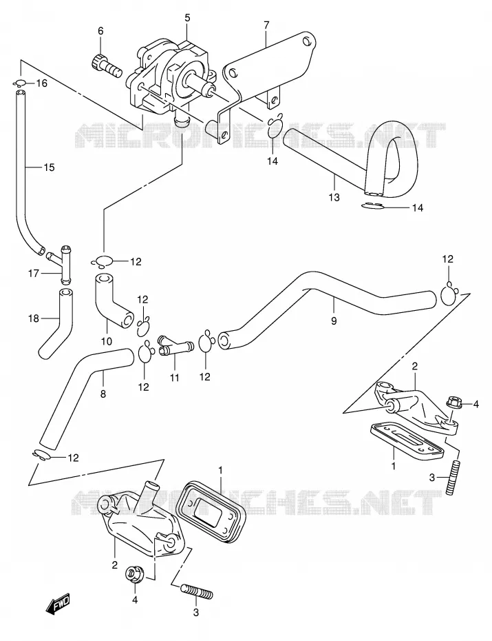SYSTEME RECYCLAGE GAZ ECHAPPEMENT Suzuki MOTO 125 INTRUDER 2006  VL125K6(E2)