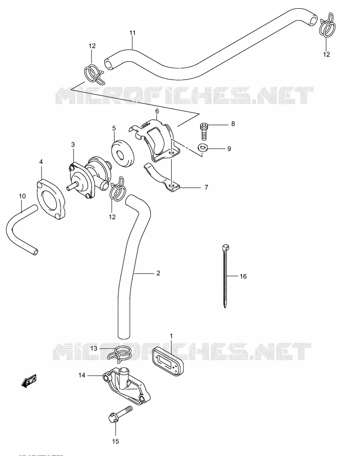SYSTEME RECYCLAGE GAZ ECHAPPEMENT Suzuki SCOOTER 150 BURGMAN 2003  UH150K3(P19)