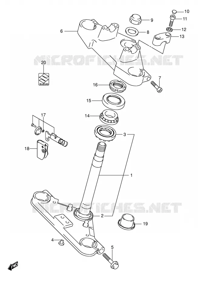 TE DE FOURCHE (MODELE K2/K3/K4) Suzuki MOTO 125 INTRUDER 2000  VL125Y(E2)